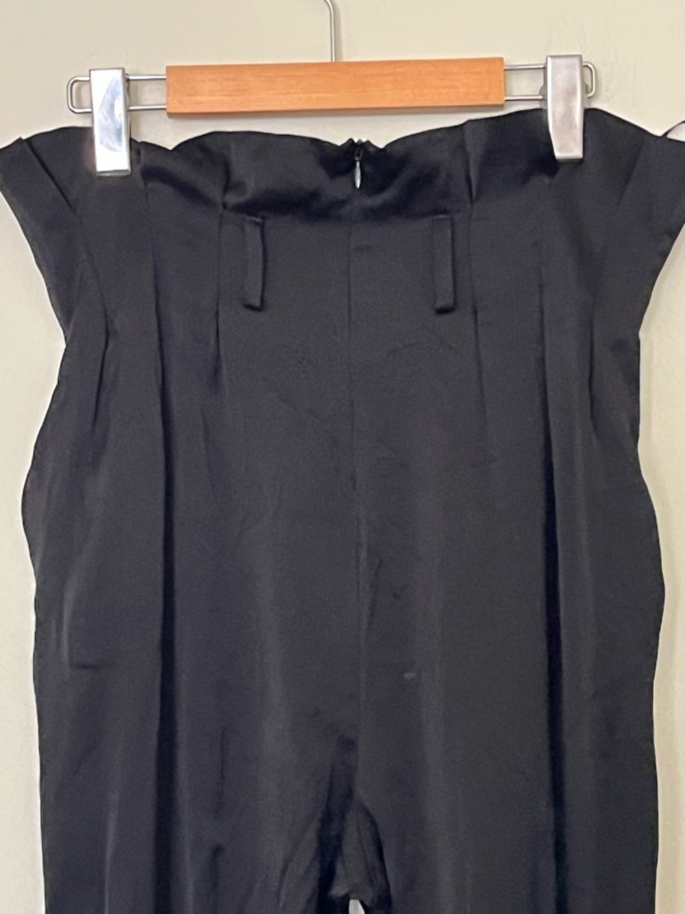 Mother of Pearl London Tailored Viscose Paper-Bag Black Cropped Trousers 8 - Picture 6 of 11